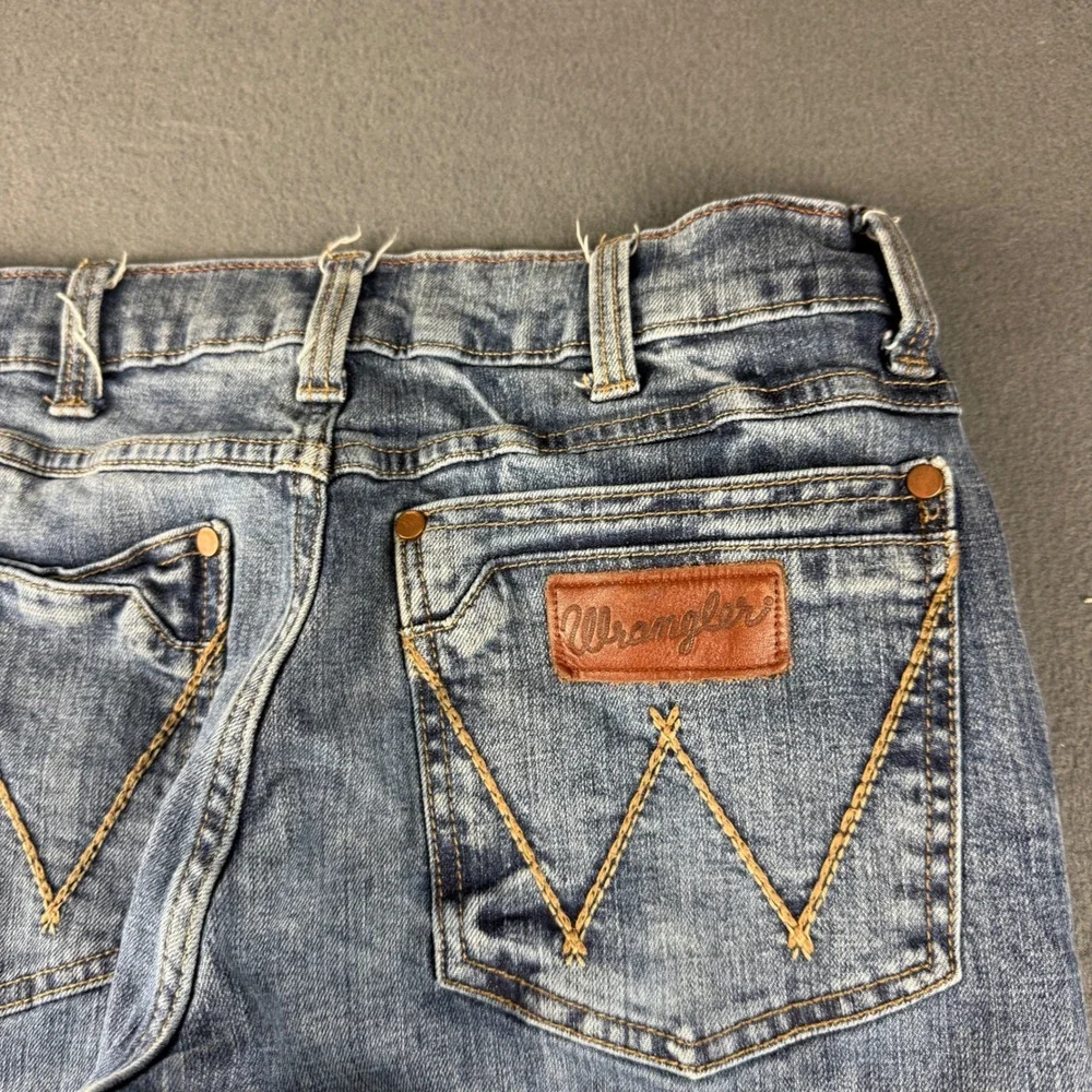 Wrangler Retro Jeans Mens 30x30 Blue Relaxed Boot Bootcut Acid Wash Rodeo Cowboy